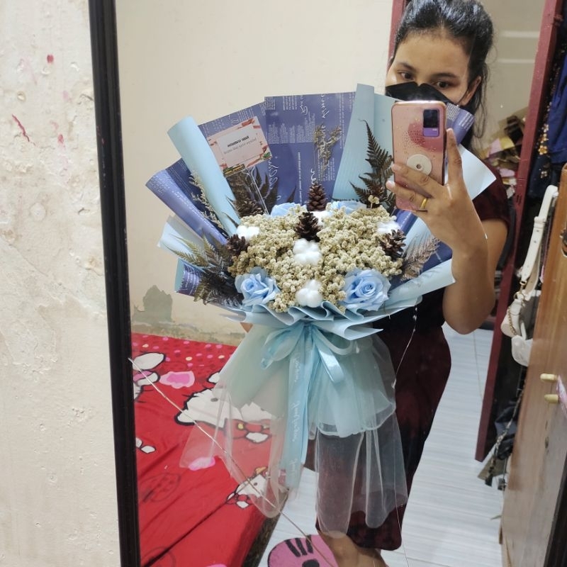 Buket Bunga Edelweis Asli