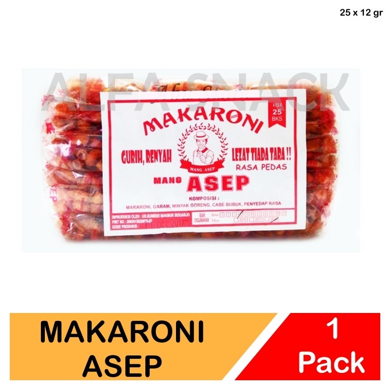 

Makaroni Asep Rasa Pedas dan Asin 1 Pack Isi 25 x 12 gram