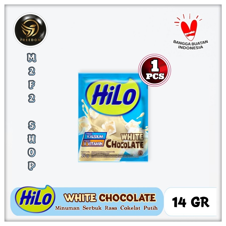 

Susu HiLo White Chocolate | Serbuk Rasa Cokelat Putih Sachet - 14 gr (Kemasan Satuan)