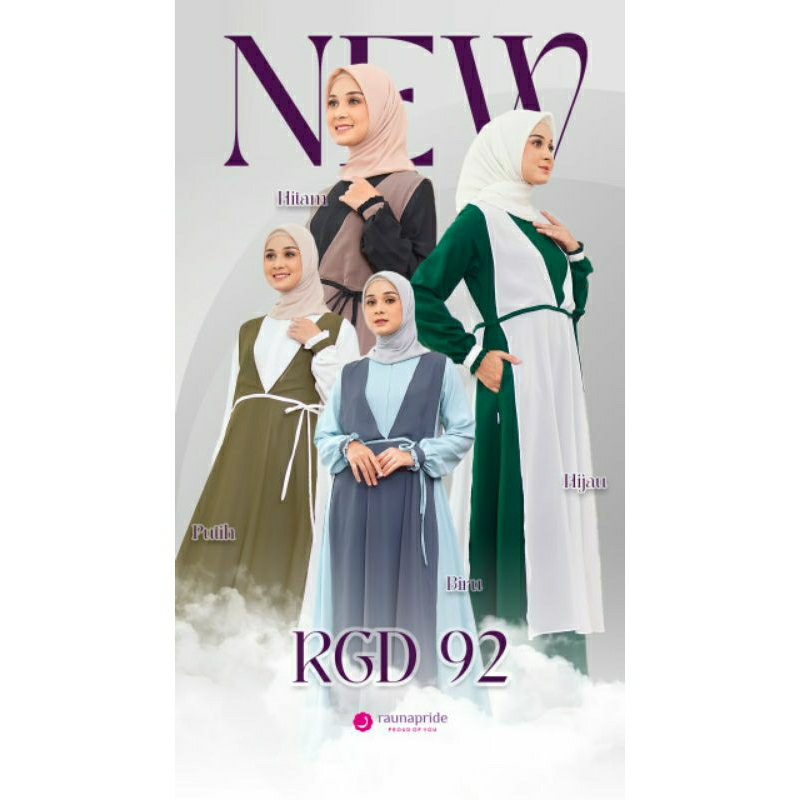 Gamis Dewasa Raunapride  RGD 92 / hitam /putih /hijau/biru