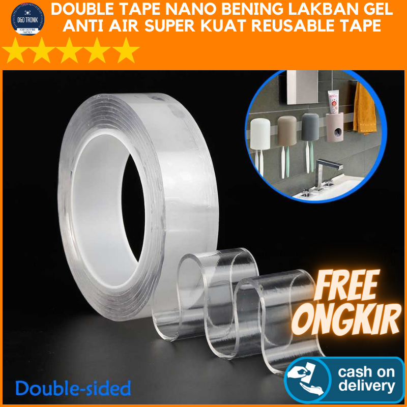 

DOUBLE TAPE NANO BENING LAKBAN GEL ANTI AIR SUPER KUAT REUSABLE TAPE DOUBLE TIP PEREKAT BENING NO TRACE