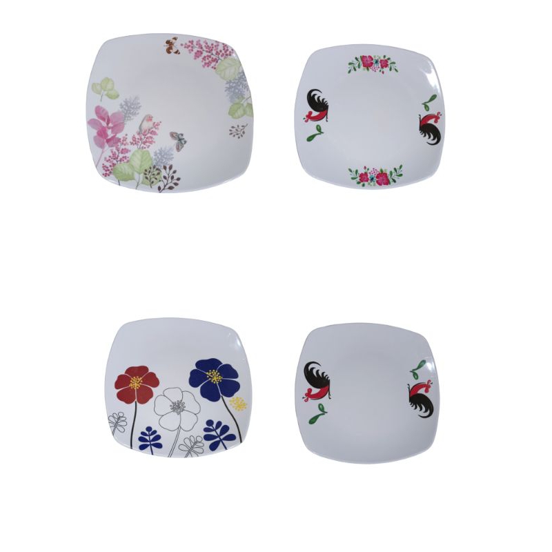 Piring Melamin Segi Motif