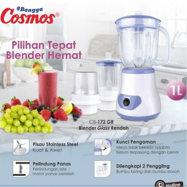 BLENDER COSMOS CB 172 GR / BLENDER KACA COSMOS CB 172 GR / COSMOS CB 172 GR BLENDER BERKAPASITAS 1 L
