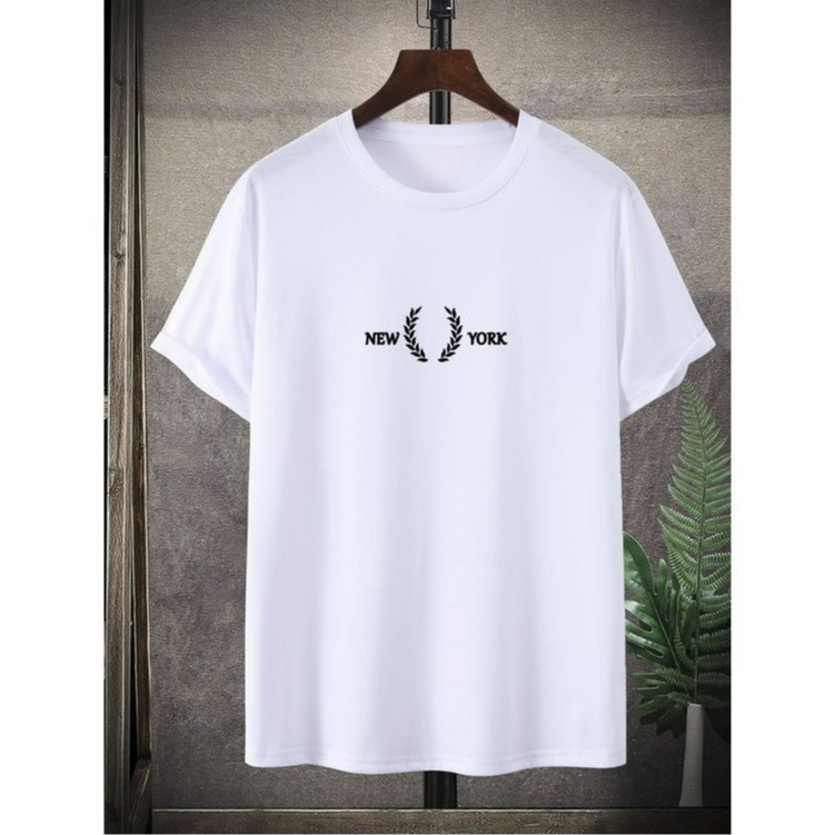 Kaos Distro Putih Pria & Wanita Motif New York Simple / Kaos Simple / Kaos Distro 30's / Kaos Keren 