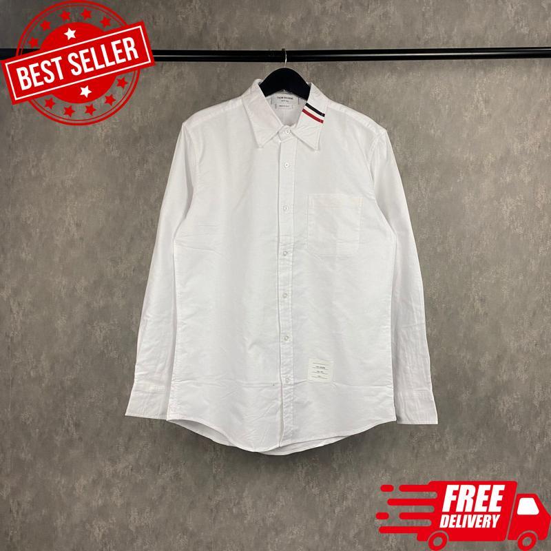 [ HIGH QUALITY ] Kemeja Thom Brown New Arrival Kemeja Putih Polos Bahan Katun Kemeja Best Seller New