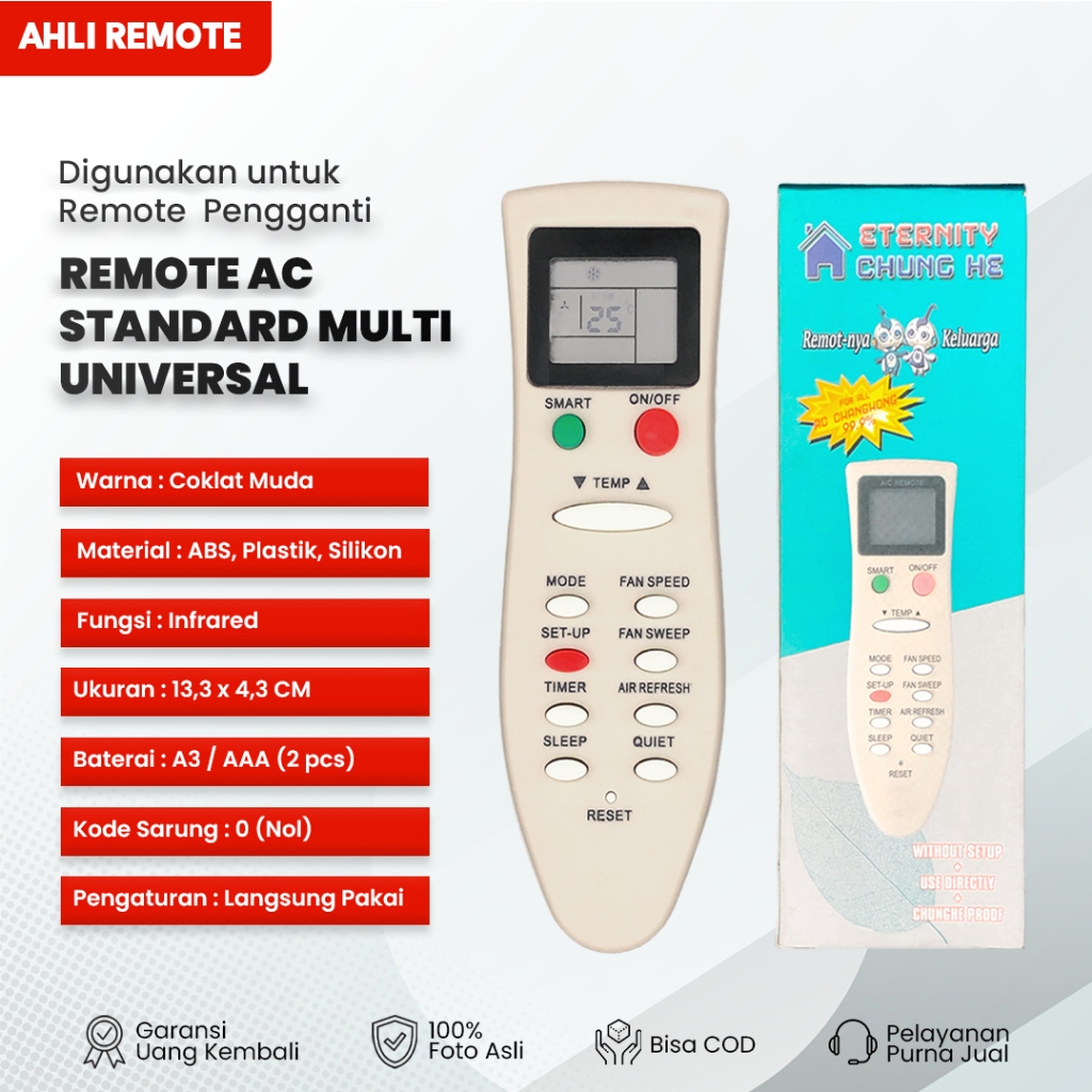 Remot AC Changhong Standard Multi Universal / Remote AC Changhong