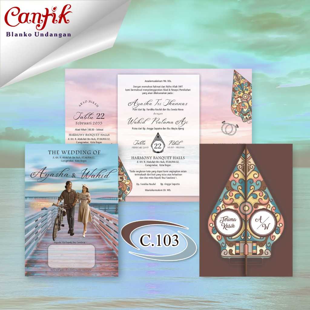 Blangko Undangan Kosong Free File Setting CorelDraw & Word - Seri CANTIK 103 Terbaru Dan Termurah