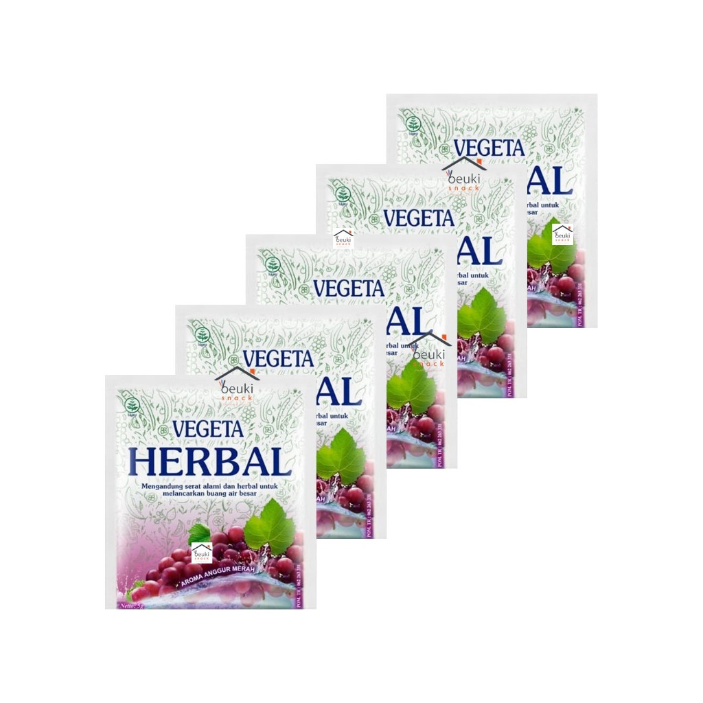 

5PCS Vegeta Herbal Aroma Anggur Merah Tinggi Serat