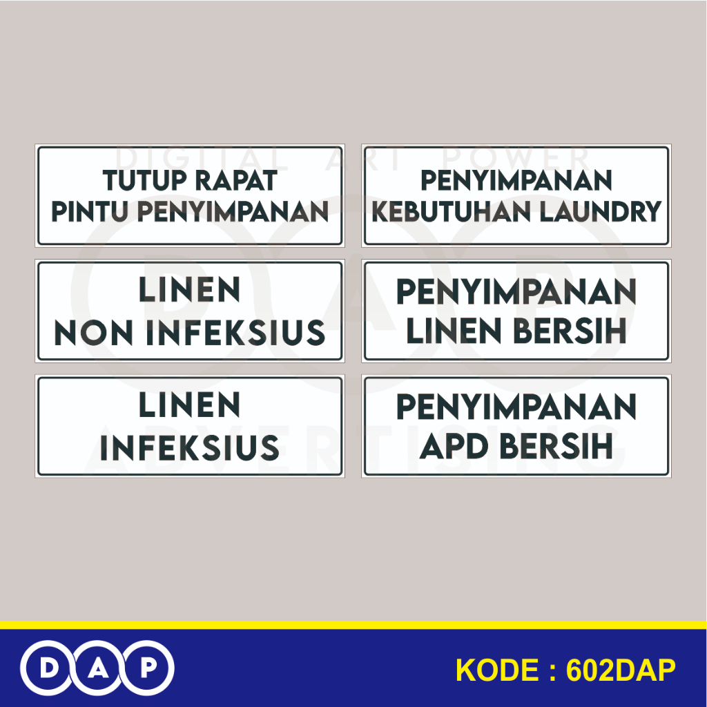 

602 - STIKER LABEL NAMA TEMPAT PENYIMPANAN - 30 X 10 CM - VYNIL - TERBAIK