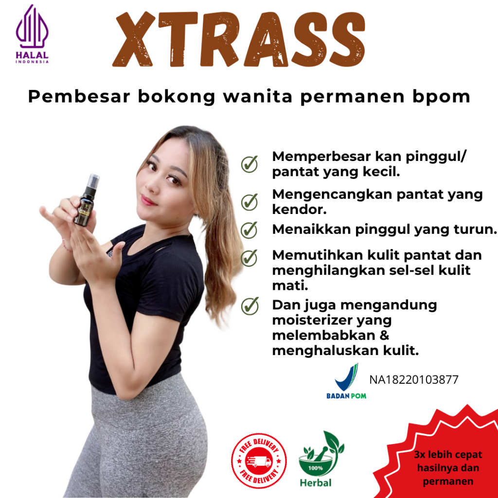 XTRASS SERUM PEMBESAR BOKONG WANITA PERMANEN PENGENCANG BOKONG PEMBESAR PANTAT PERMANEN ORIGINAL XTR