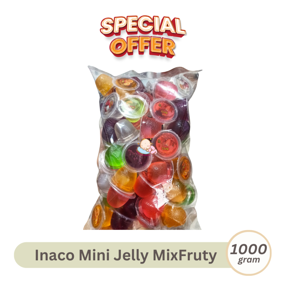 

Inaco Mini Jelly Mix Fruit 1kg Jeli Aneka Rasa Buah Kiloan 1000gr