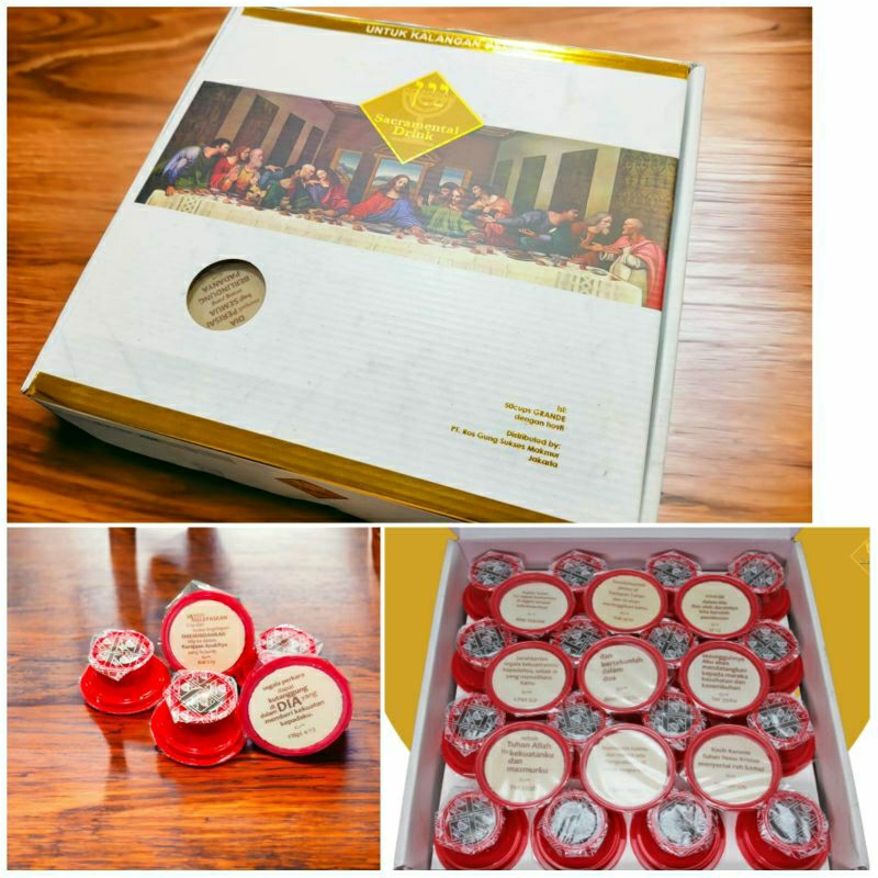 

Roti Anggur paket Perjamuan Kudus isi 50 cup Ros Gung