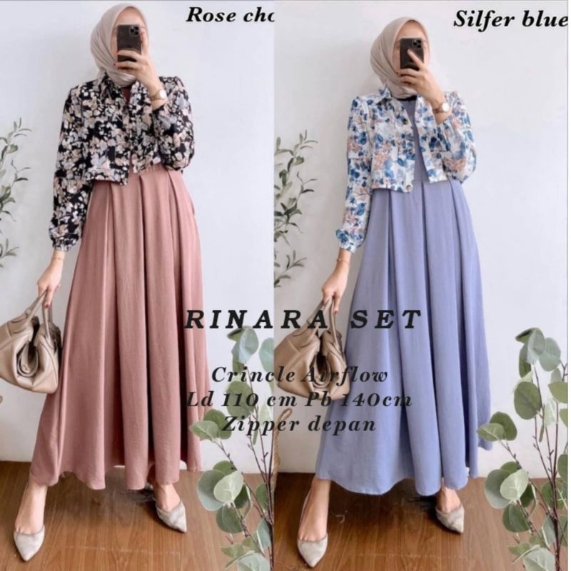 RINARA SET SYAR'I DRESS MUSLIMAH SET OUTER BEST SELLER