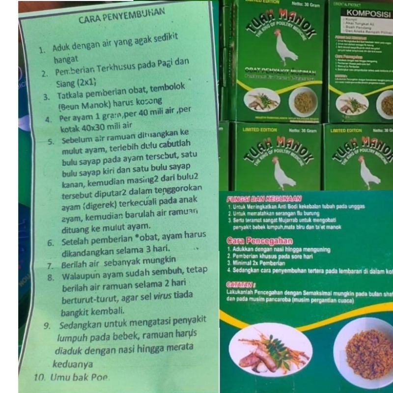 Tuah manok, obat ayam atau unggas paling ampuh, rajanya obat