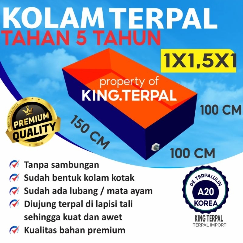 Kolam Terpal A20 150x100x100 budidaya ikan lele di kolam terpal Kolam import Korea