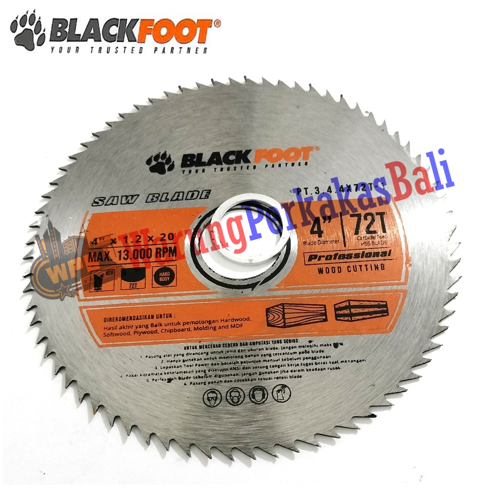 BLACKFOOT 72T Mata Gerinda 4 Inch Circular Saw 4"X72T HSS Saw Blade Circular Gurinda 4" X 72T Wood C