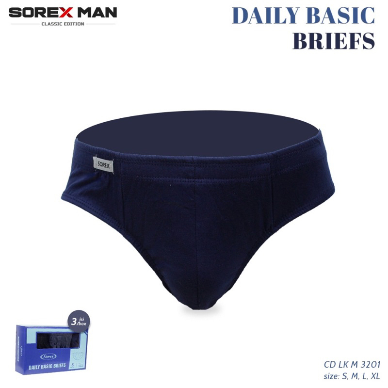 [ 3 pcs ] CD Sorex Man M3201 Sorex Man Celana Dalam Pria Daily Basic Briefs CD LK M 3201 - Dyarshop