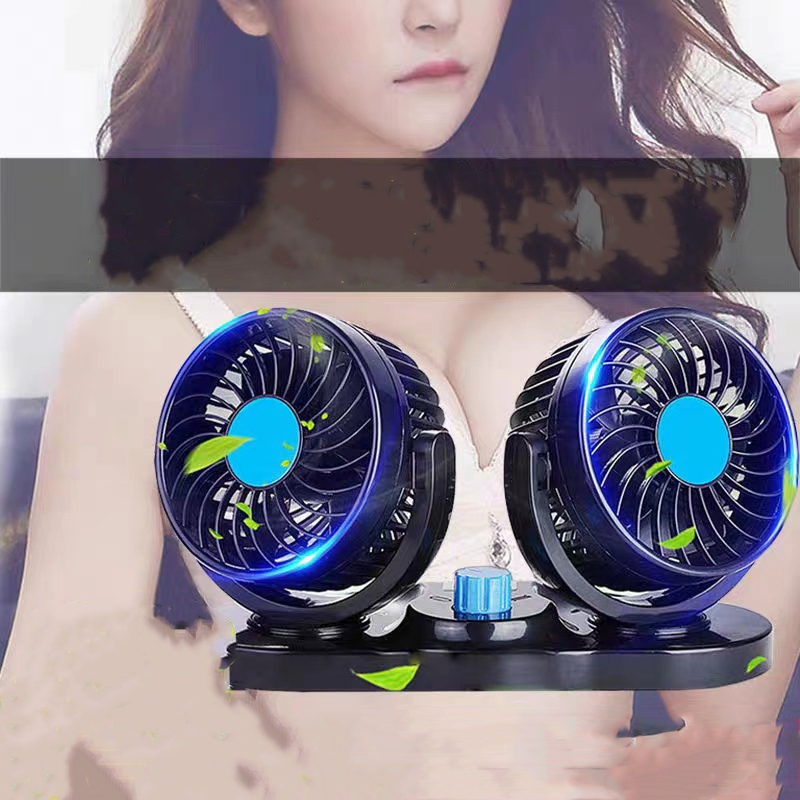 DOUBLE FAN HEAD - KIPAS MOBIL KIPAS MOBIL TRUK BESAR 24V VOLT 12V ANGIN KENCANG KIPAS ANGIN ELEKTRIK