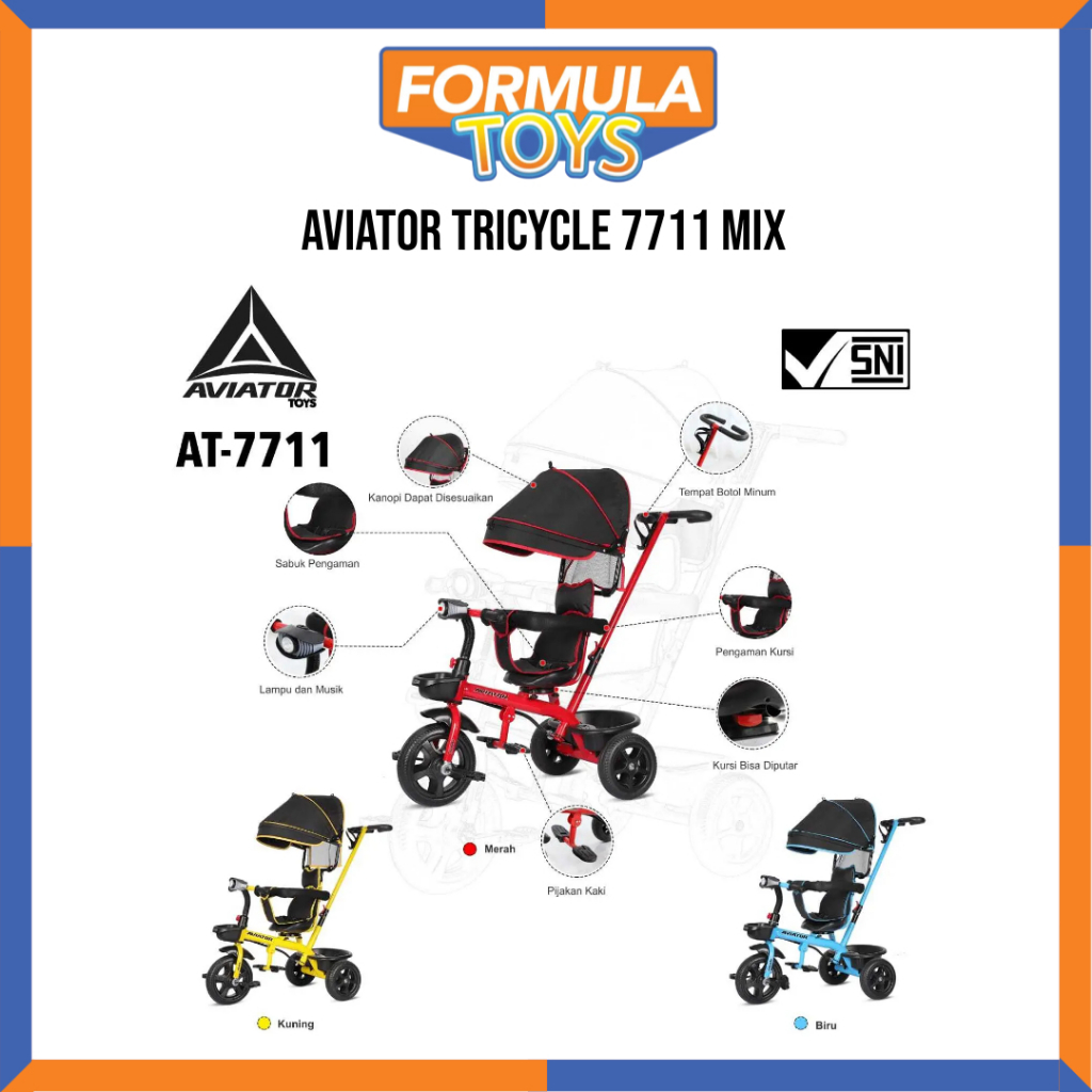 SEPEDA RODA 3 AVIATOR TRICYCLE 7711 MIX