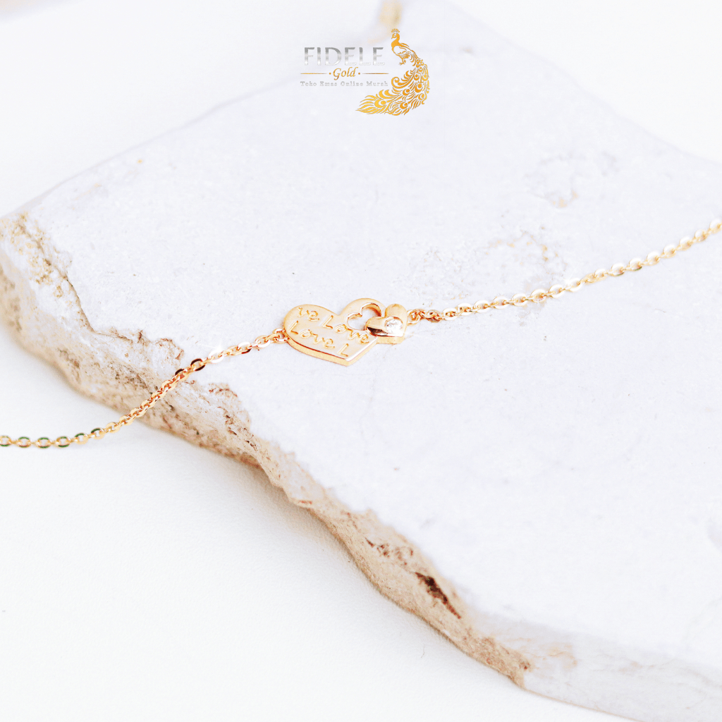 Gelang Hati Love gelang emas asli millie molly fashion emas 375
