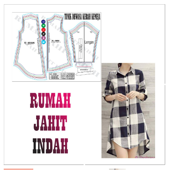 pola baju pola kemeja wanita pola jiplak kemeja wanita S-3XL