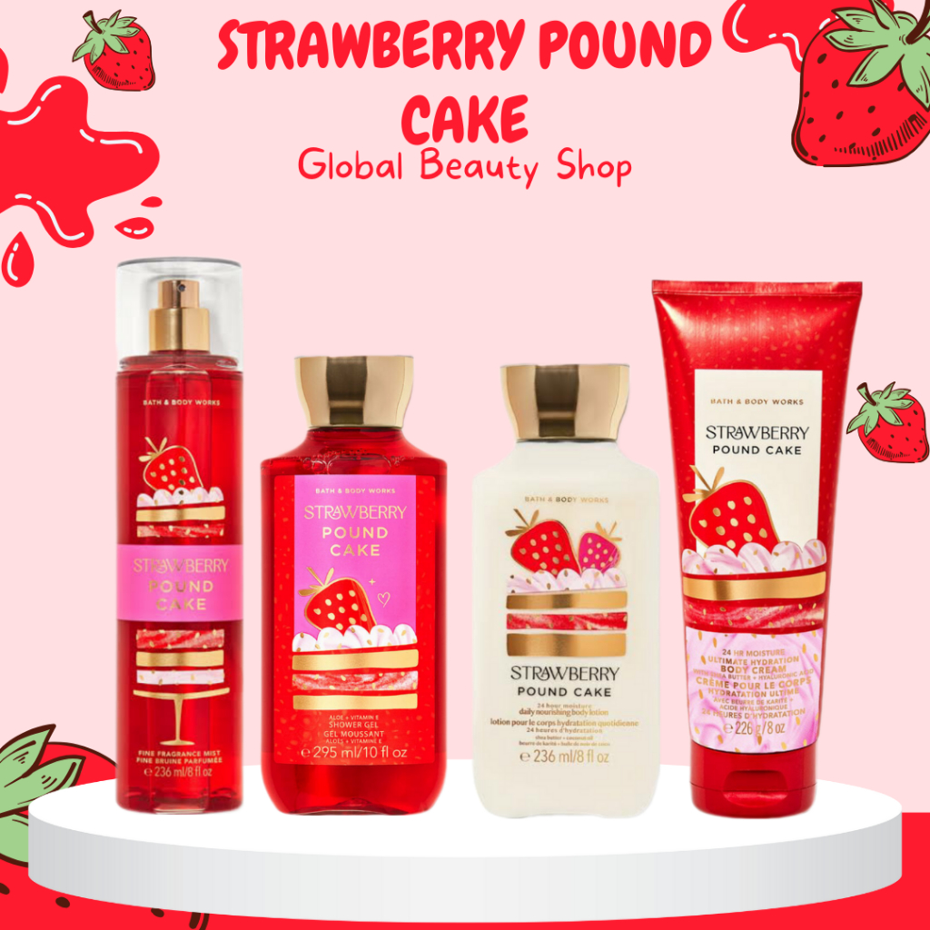Strawberry Pound Cake - BBW ( Fragrance Mist - Body Lotion - Shower Gel - Body Cream )