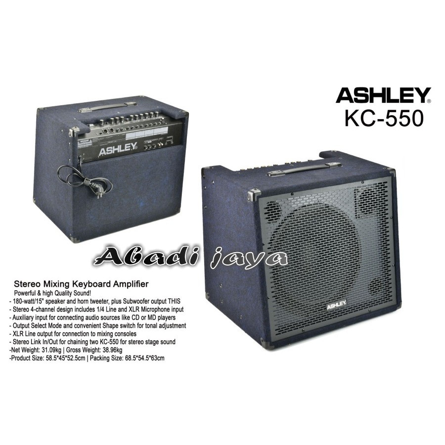 amplifier keybord ashley kc550 / kc 550 15 inch original