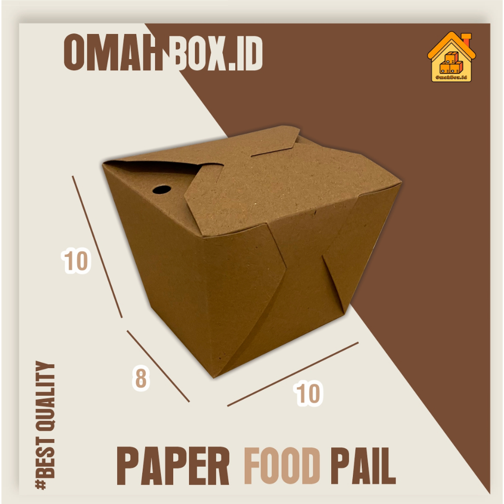 

Paper Food Pail 10,5x8x10 cm | Rice Box Paper | Food Pail Box Kraft | Boxfood | box Makanan