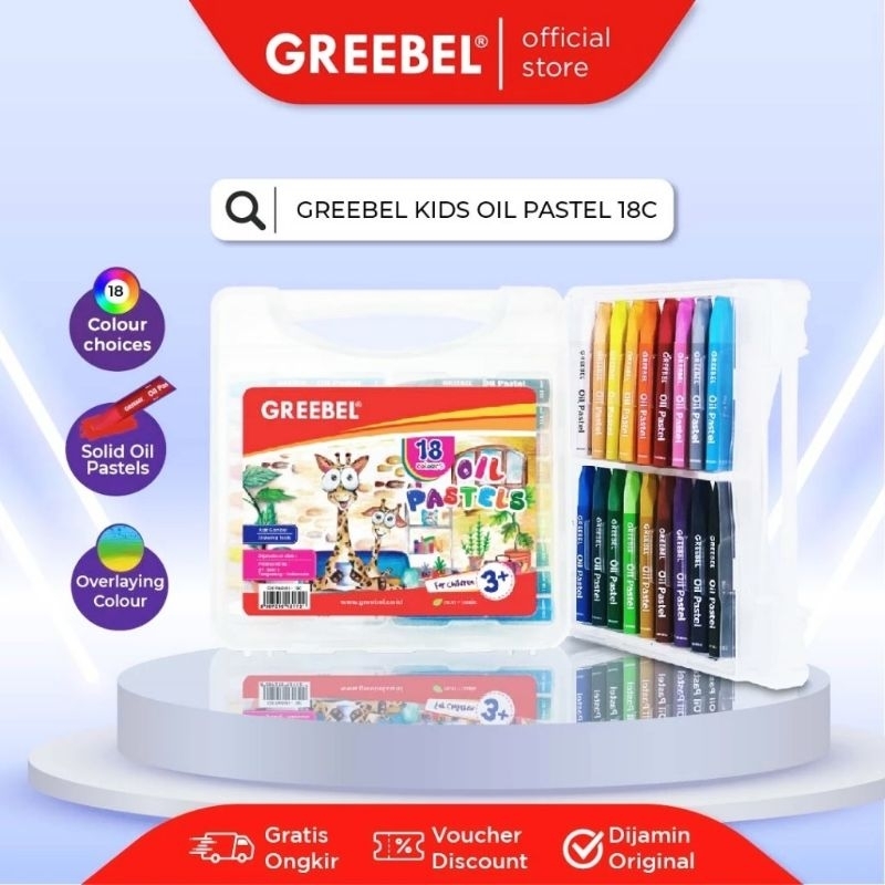 

GREEBEL Crayon Krayon KIDS OIL PASTEL 18warna