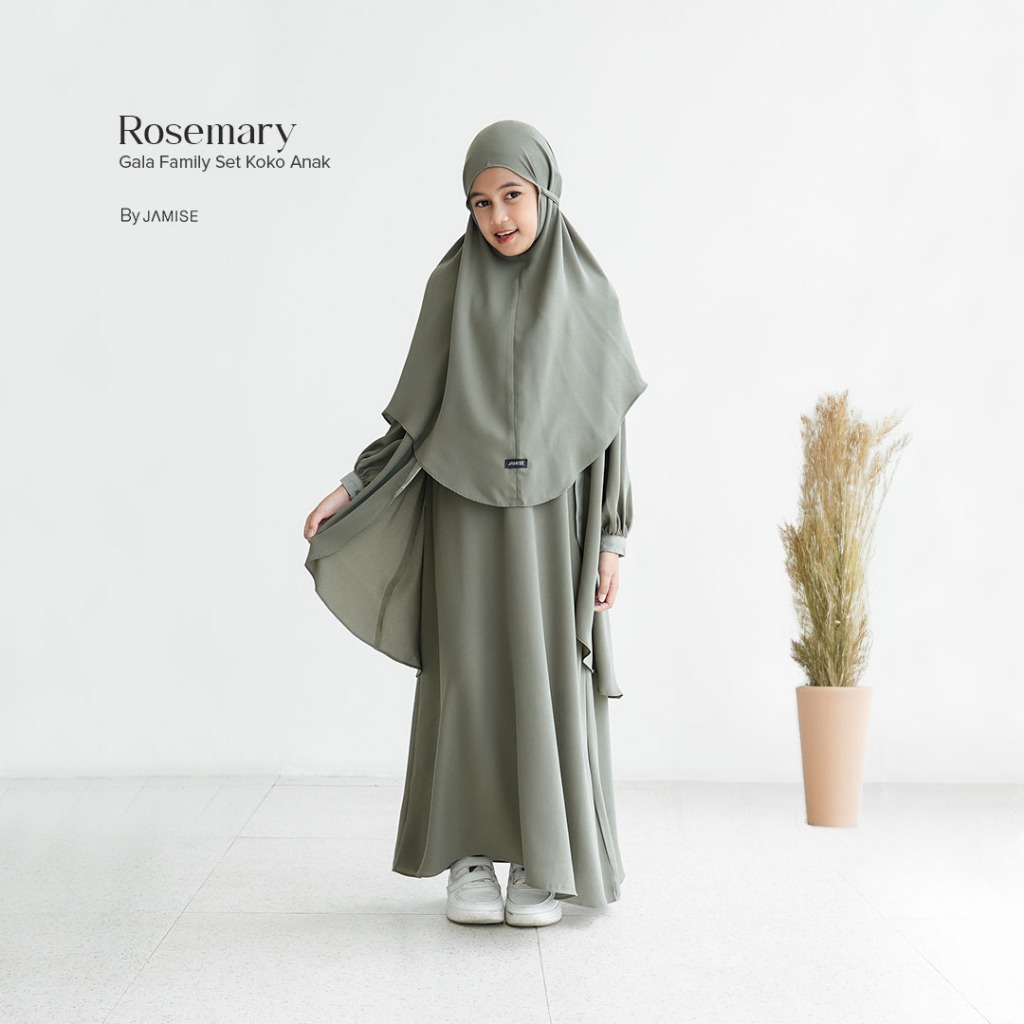 Gala Series | Gamis Anak Khimar Bergo-Rosemary