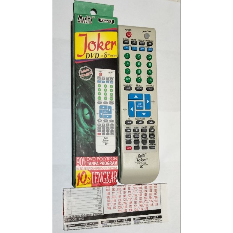 REMOT REMOTE DVD JOKER MULTI UNIVERSAL SERBAGUNA