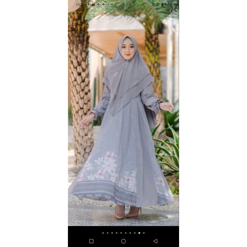 faiza cindy/aisyah gamis set syari modern original bermerks syari full ceruty