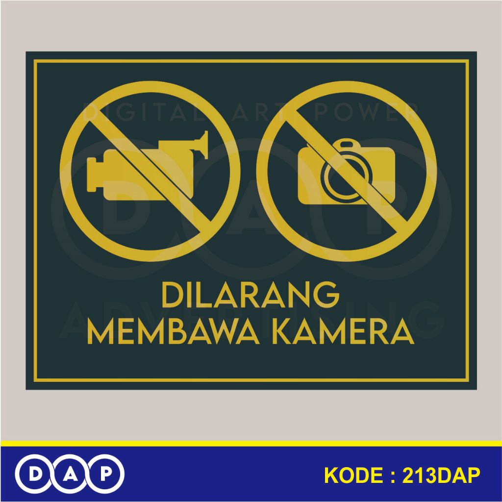 

213 - STIKER DILARANG MEMBAWA KAMERA - GOLD EDITION - 20 X 15 CM - VYNIL - TERBAIK