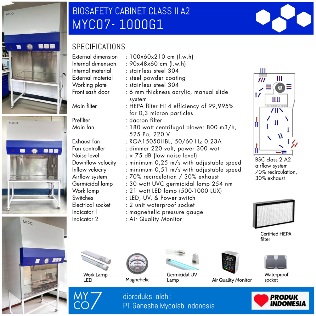 Biosafety Cabinet Class II A2 Myco7 - 1000G1