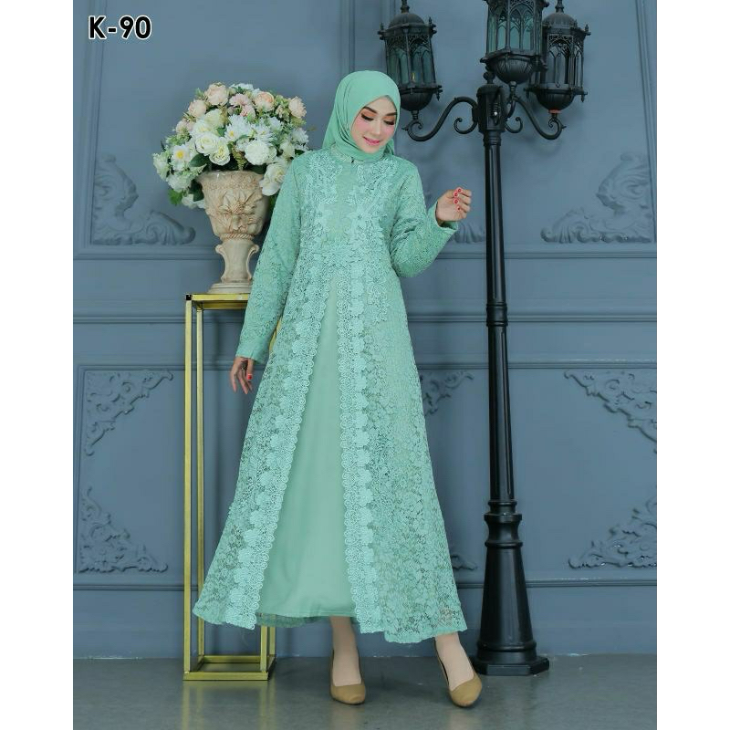 (REALPICT) GAMIS KERANCANG DRESS BROKAT PREMIUM | GAMIS BROKAT BUSUI FRIENDLY | GAMIS CERUTY MIX BRO