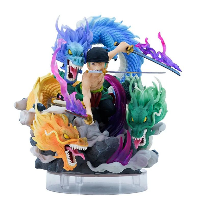 Action Figure Roronoa Zoro Santoryu 3 Sword Dragon Studio Diorama Resin