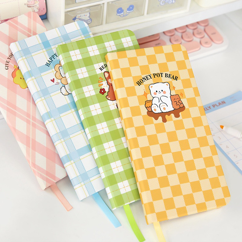 

Colorful Life Series Slim Hardcover Grid Notebook / Notebook Cute Lucu Hewan