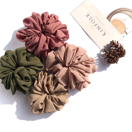 Scrunchie Polos Ikat Rambut Bahan Adem Harga Grosir