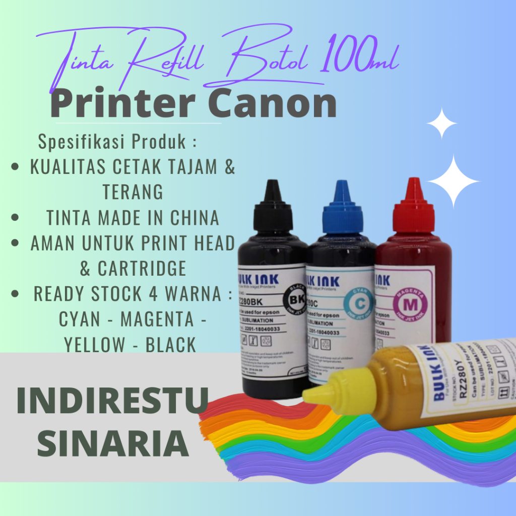 TINTA CANON UNIVERSAL PRINTER CANON ISI ULANG Tinta CANON 100ML/Tinta Printer Canon /TINTA CANON