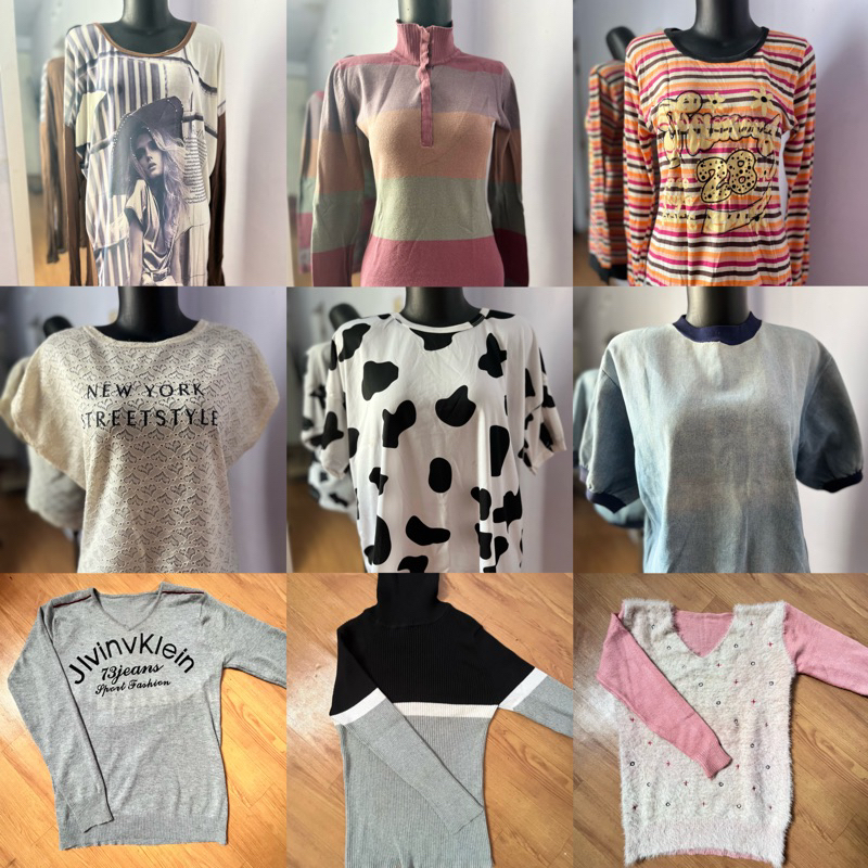 BORONG 10 RIBU DAPAT 2 KAOS PENDEK WANITA / KAOS PANJANG WANITA / KAOS BRAND / KAOS RAJUT / KAOS OLA
