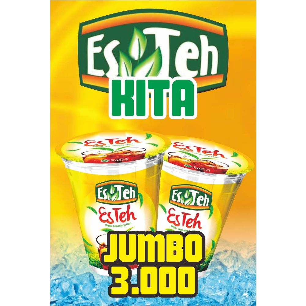 Stiker  Teh Poci untuk ditempel Pada Kaca Ukuran 30 x 46 cm Bisa Custom Suka-suka