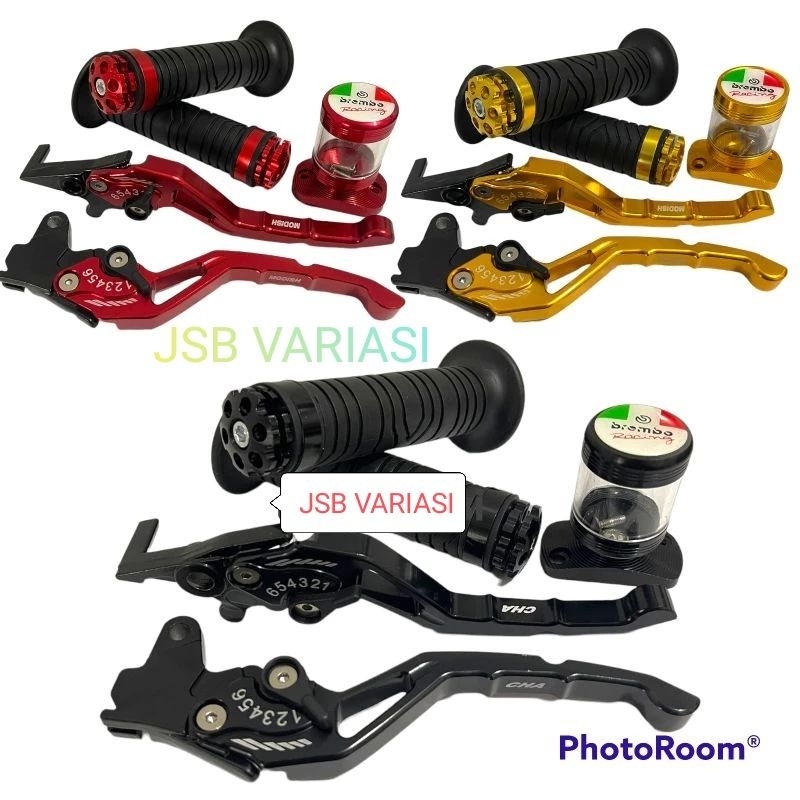 Paket ( 3in1 ) Handle Rem + Handgrip Jalu Ring + Tutup Tabung Minyak Rem / Beat Karbu Beat Fi Beat P