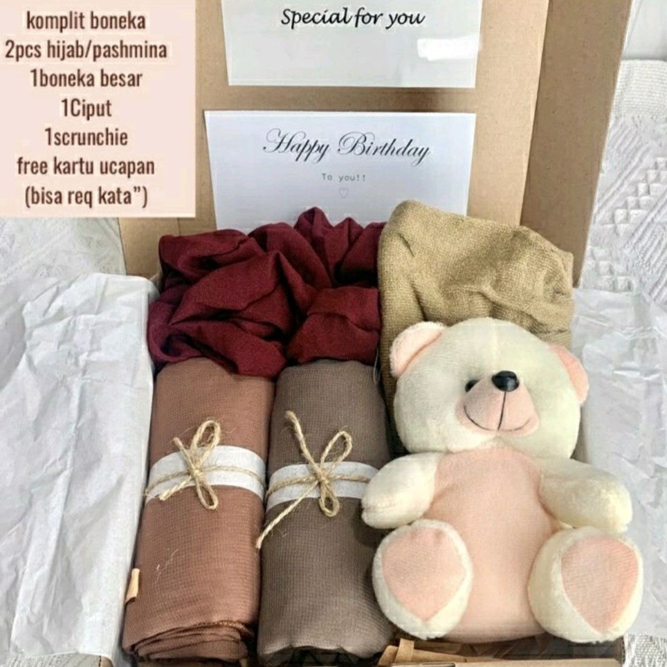 [Lebaran] Keranjang Kado Hijab Hampers Gift Box Hadiah Perempuan Wanita Cewek Kerudung Jilbab Idul A