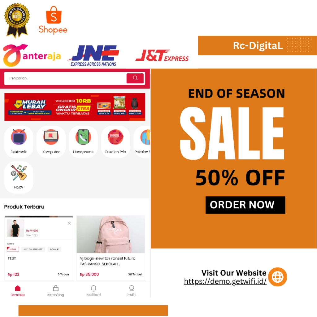 Web Toko Online siap digunakan(Midtrans & Rajaongkir)