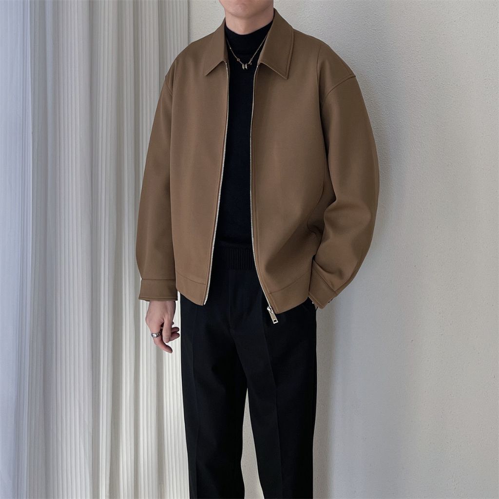 JAKET CASUAL POLO MODEL KOREA WARNA SOLID BAHAN KATUN