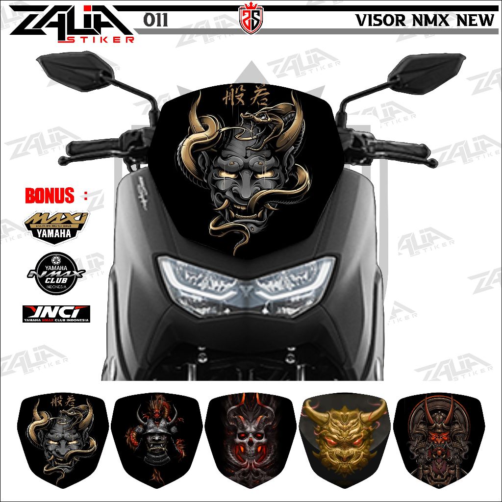 Stiker visor Winshield yamaha  Nmax NEW 155  2020-2023 SAMURAI  KEREN (011) / stiker  Winshield  gam