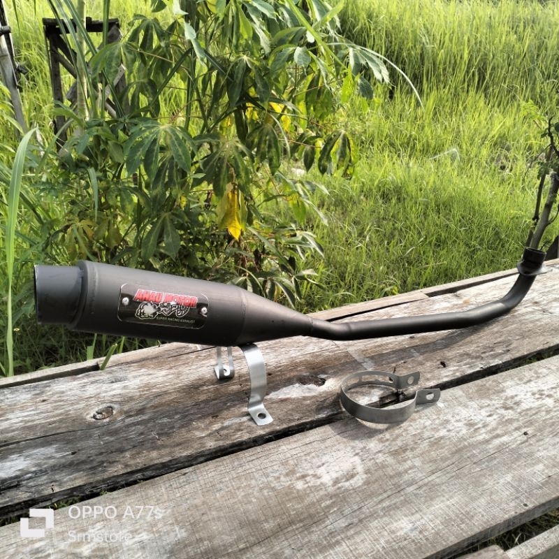 Knalpot racing ahau hitam supra x125 karisma absolute revo