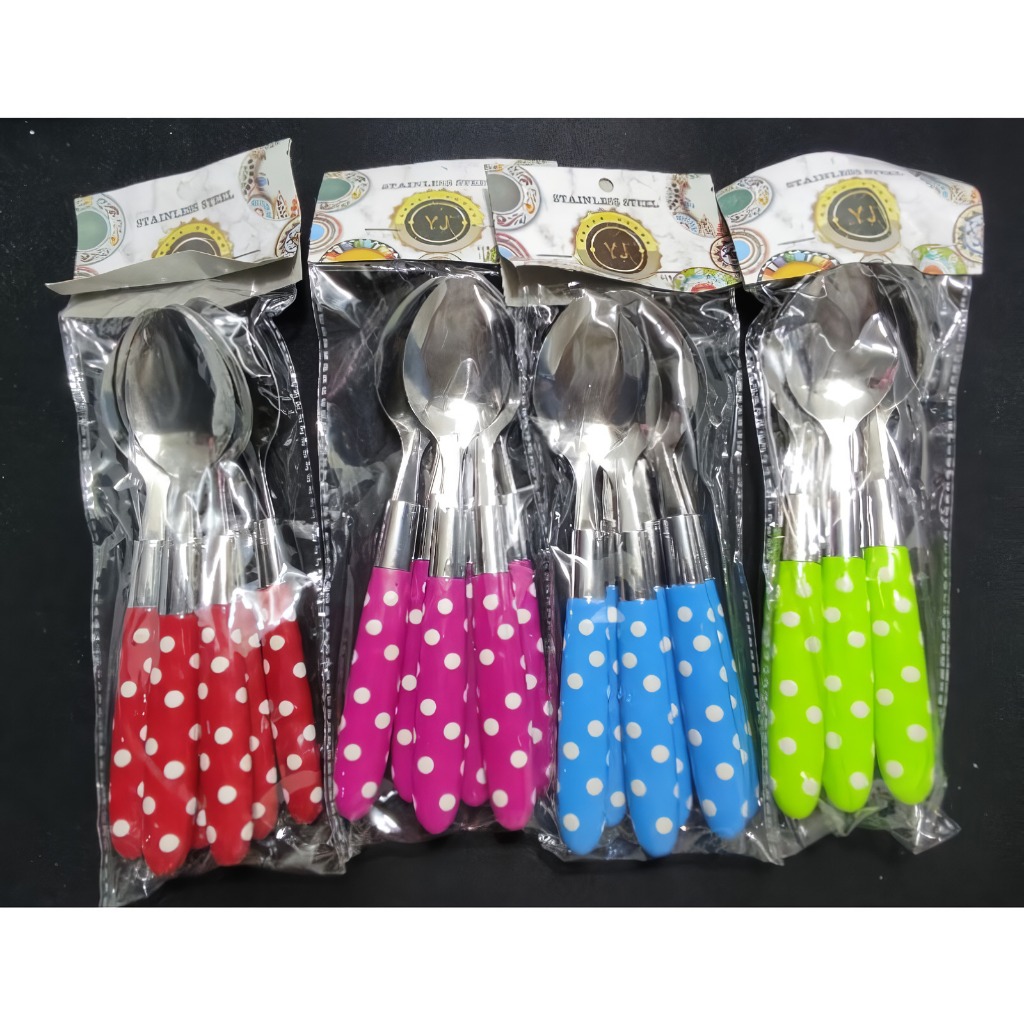 Sendok Polkadot / Sendok Makan Isi 6 PCS