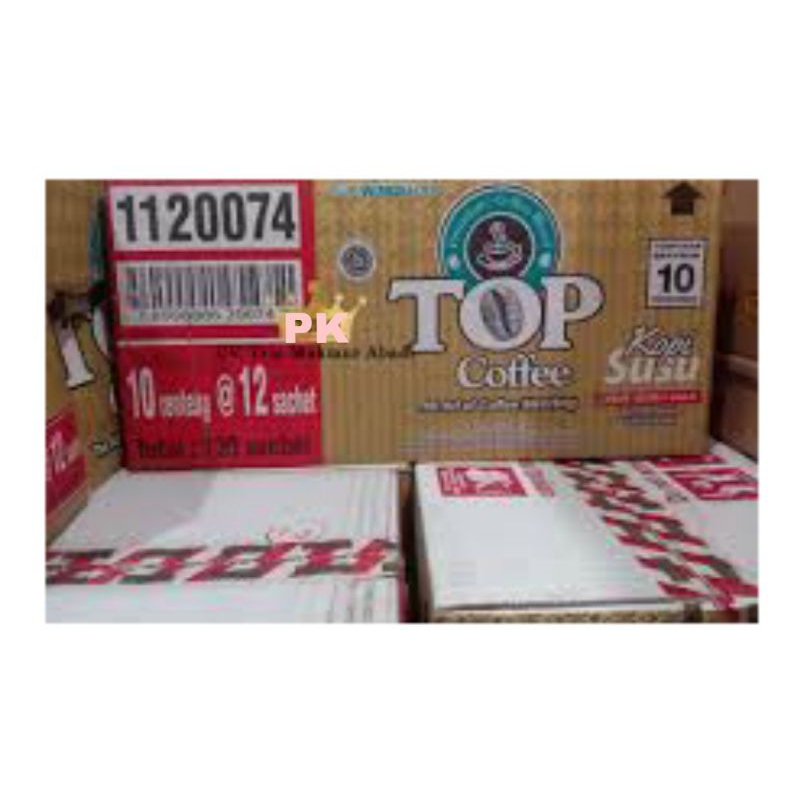 

Kopi Susu TOP Coffee Blend + Gula Sachet - 31 gr 1 Dus isi 10 Renceng @12 pcs