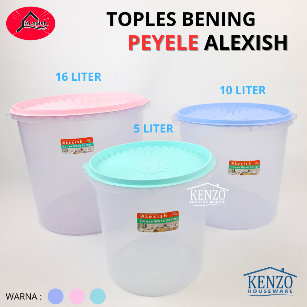 Toples Plastik Kerupuk 10 Liter Toples Krupuk Peyek Sealware Kuat Bening Transparan